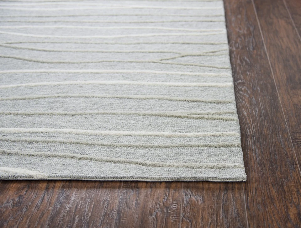 5x8 Rizzy Rugs Gray Rows Bars Wool Tufted Striped Area Rug ID968A - Aprx 5' x 8' - Image 2 of 2