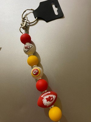 Kansas City Chiefs NFL Football Beaded Keychain/purse clip 3D football bead