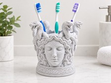 Medusa Toothbrush Holder Greek Mythology Gothic Bathroom Vanity Decor Snake Gift