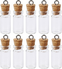 10 Mini Glass Bottles with Cork Lids, 3Ml - Spell Jars  Tiny Wishing Bottles fo