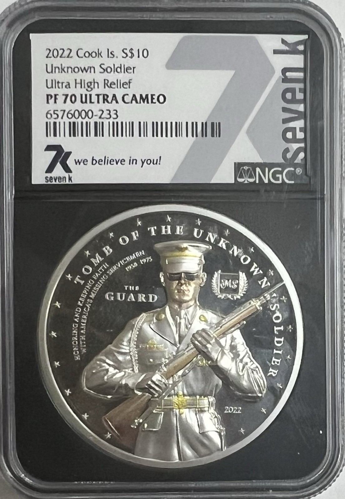 2022 Cook Islands S$10 Unknown Soldier PF70 Ultra Cameo NGC