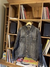 Giacca Camionista Uomo Wrangler Denim Ottime Condizioni Vintage XL Grigio