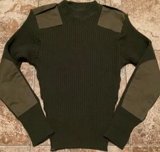 DEFENCE LOGISTICS AGENCY VALOR COLLECTION WOOL RIBBED KNIT SWEATER ( SIZE 38 )