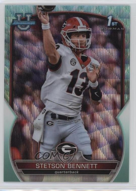 2022 Bowman U Chrome Aqua Wave Refractor 232/299 Stetson Bennett IV #39 1by6