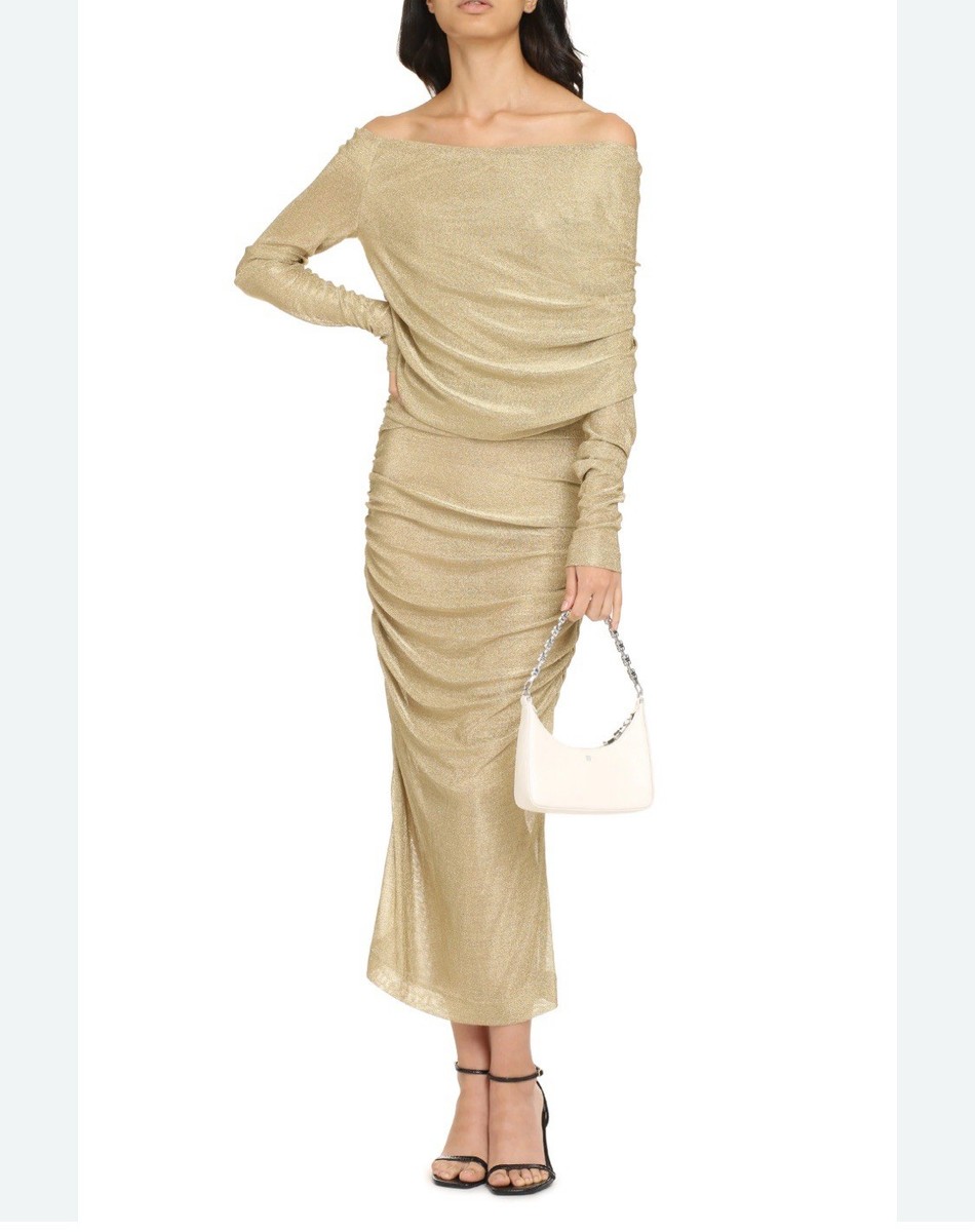 New Dolce Gabbana Lurex Mesh Gold Calf-Length Dress Size IT 44 / US 8 | eBay