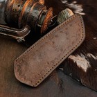 8.9" inch Damascus Steel Hunting Knife Full Tang Wood Handle Leather Sheath — photo 10