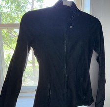 lululemon athletica Women's Black Full Zip Track Jacket Pockets Stretch S