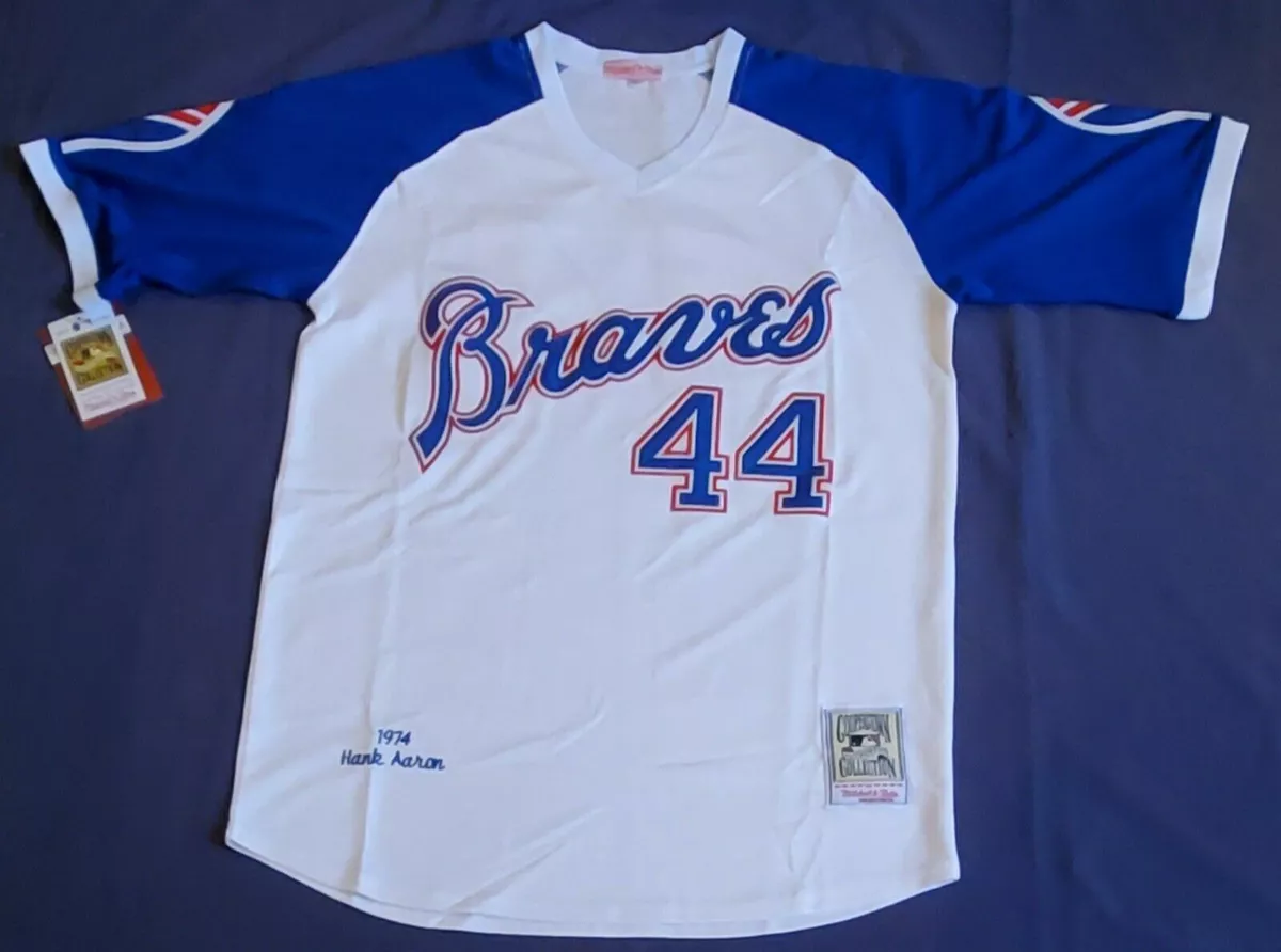 Atlanta Braves 1974 Hank Aaron White Stitched Throwback Jersey Size LARGE  NWT