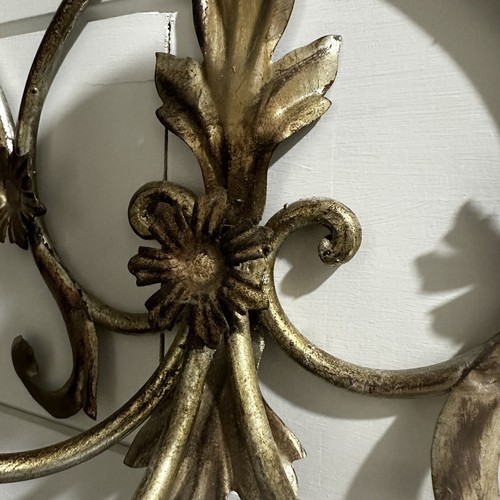 Vintage Italian Florentine Large Wall Sconce Candelabra Gold - Picture 15 of 17