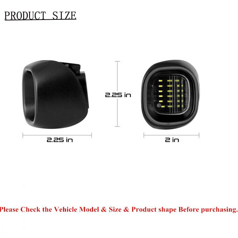 Pair Of LED License Plate Lights For 98-04 Chevy S10, GMC Sonoma, Blazer, Jimmy - Bright White 6000K