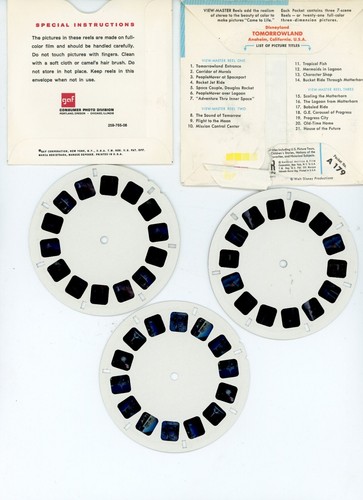 De colección View-Master Carretes Disneyland Tomorrowland Paquete A179 Anaheim CA - Imagen 3 de 3