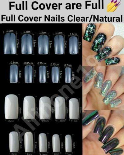 100/500Pcs Full Cover Nails Manicure Long Square False Tips Fake Nails -Jargod - Picture 1 of 28