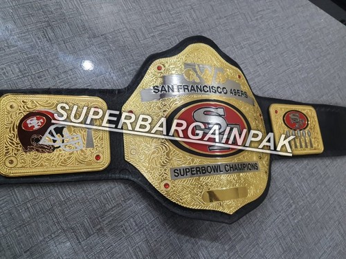 San Fransisco SF 49ERS Super Bowl Champion Wrestling Championship Belt 2mm Brass - Picture 5 of 8