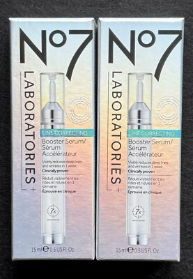 #ad #ad 🔥 Lot of 2 No7 Line Correcting Booster Serum 15ml ✨ Targets Wrinkles FAST $29.99