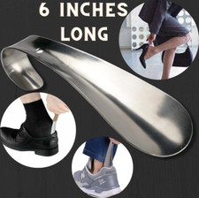 6" Long Handle Shoe Horn Stainless Steel Handled Metal Shoehorn Travel Shoe Horn