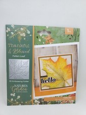 CCHA1 Crafter's Companion Thankful  Blessed Fallen Leaf 3D Embossing Folder