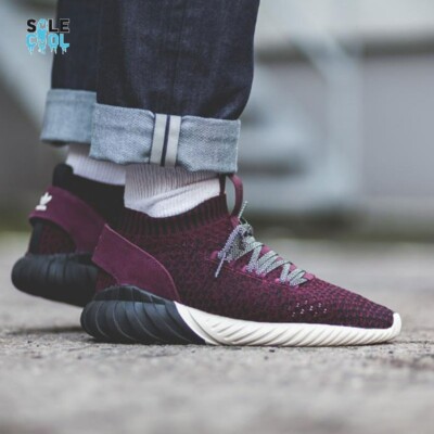 Adidas Tubular Doom Sock Primeknit Maroon Red Men's Shoes