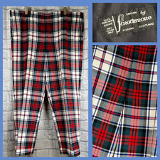 Strathmore Plaid Tartan Pants Scottish Trews Mens 44x27 Cuffed Trousers Scotland