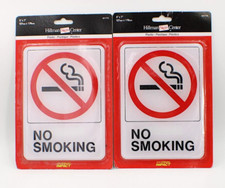 No Smoking 5 x 7" Hillman Durable Plastic Self Stick Visual Door Wall Signs -2