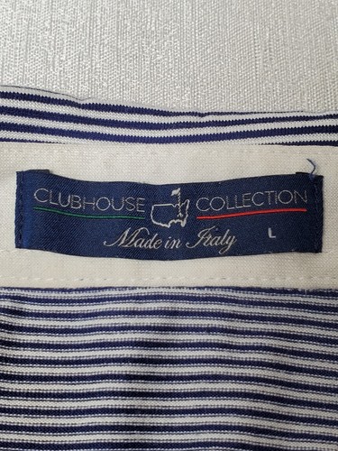Masters Clubhouse Collection Tight Stripe Performance Golf Shirt Italy Men's L - Picture 5 of 7