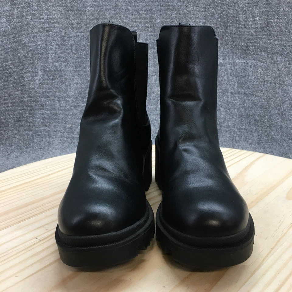 Botas French Connection para mujer 8 Jane botines de plataforma tacón de cuero negro Foto 4 de 4