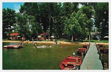 Houghton Lake MI Chuck's Nor-Bay Resort Cabins Boats Beach View Diving - A51