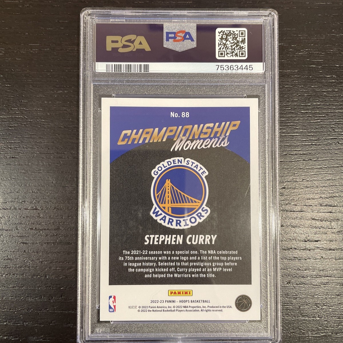 2022-23 Panini NBA Hoops Road to the Finals 88 Stephen Curry