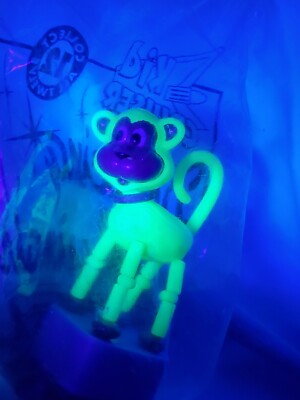 Vintage Push Puppet Finger Hand Toy Dancing Collapsible Figure monkey uv react