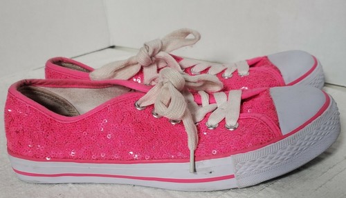 Balera Womens Neon Pink Sneakers Sequins Dance Cushion Low Top WL7843 Size 7 - Picture 6 of 12
