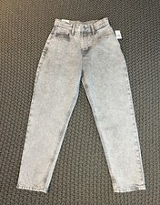 NEW GAP Teen Gray Wash Mom Jeans Size 12