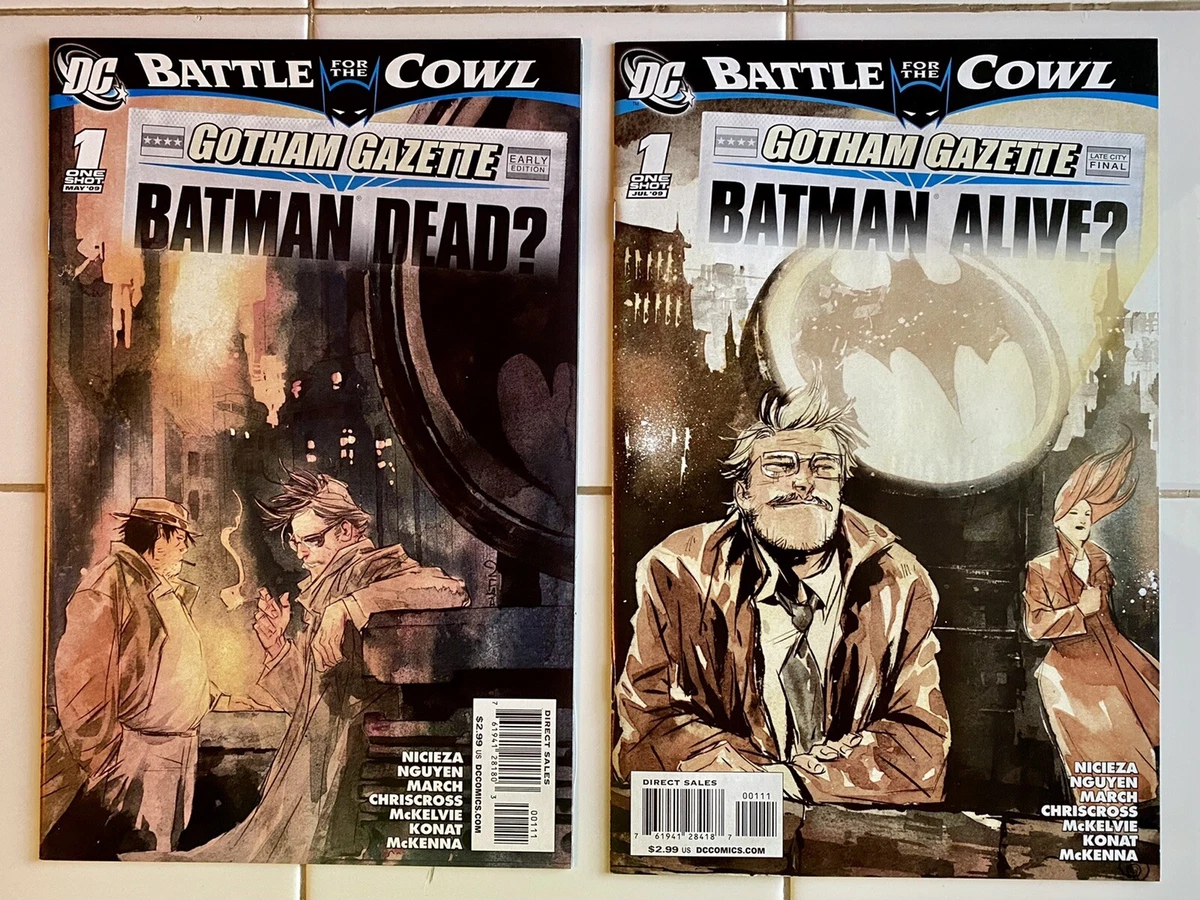 BATTLE FOR THE COWL-Gotham Gazette-Batman Dead & Batman Alive #1 2009 DC  Comics