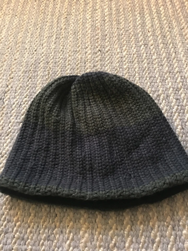 Mens cap knitted Beenie Dark Blue & Dark Green Size One Sized - Image 2 of 4