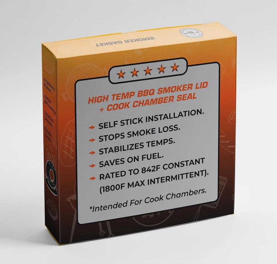 Junta de defumador autoaderente preta Hi-Temp 1/2 polegada - perfeita para amantes de churrasco - Imagem 4 de 4