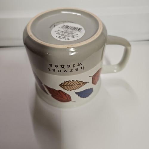 Boston Warehouse Ceramic 18oz Harbest Wishes Leaves Fall Autumn Coffee Cup Mug - Picture 9 of 9