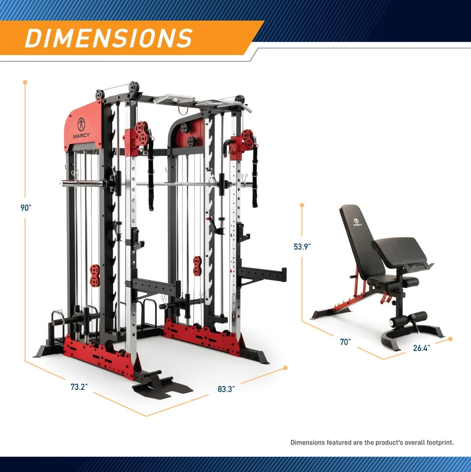 Máquina combinada de circuito de entrenamiento con pesas Smith Cage Home Gym SM-7553 - Marcy Foto 2 de 4