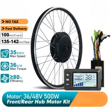 20-29Inch E-Bike Motor Conversion Kit 700C 36V 48V 500W Brushless with Display