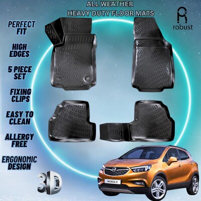 Custom Car Floor Mats Fits Opel Mokka 2012-2020 TPE Rubber All Weather 3d Liners