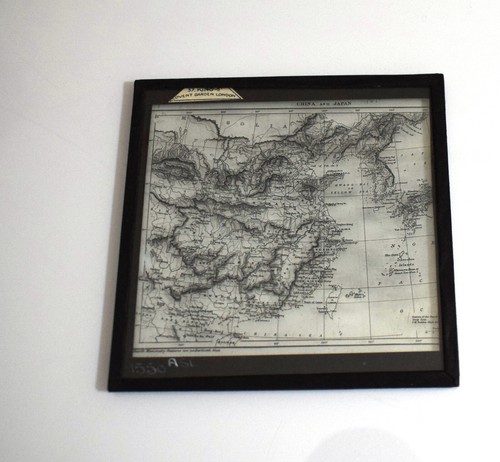 MAPA DE CHINA Y JAPÓN CON ESTACIONES MISIONERAS IGLESIA C1890 Linterna Mágica Diapositiva - Imagen 2 de 5