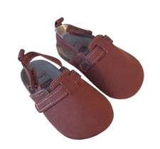 Carter's Bebé Zueco Mula Marrón Rojo Eslinga Gancho y Lazo Infantes Zapato Talla 6-9 Meses