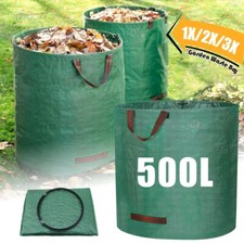 Image of 500L Garden Waste Bags Heavy Duty Large Refuse Storage Sacks with Handles 1/2/3X
