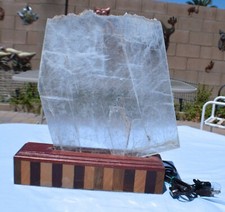  11,575 Large Clear Selenite in Lighted Stand