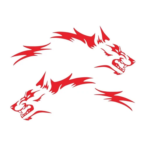 2x Red Running Beast Wolf Graphics Side Body Rear Wheel Decal Sticker Universal - Bild 4 von 8