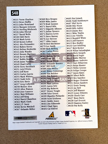 1997 SCORE HOBBY RESERVE, KEN GRIFFEY JR., #548 CL, CHECKLIST, MARINERS, NRMT - Picture 2 of 2