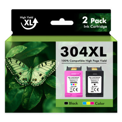 1-2PK 304XL PATRONEN für HP DESKJET 3722 2634 3760 3764 3750 HP Envy 5030 5010..