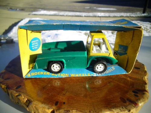 Vintage 1960s Hubley Steerable Rocker Action Mighty Metal Pickup truck W/ Box - Picture 2 of 4