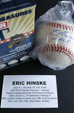 Eric Hinske Autographed 2009 World Series Champion Tristar Baseball Yankees Jays