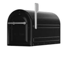 ​Architectural Mailboxes Boulder Black, Large, Steel, Post Mount Mailbox