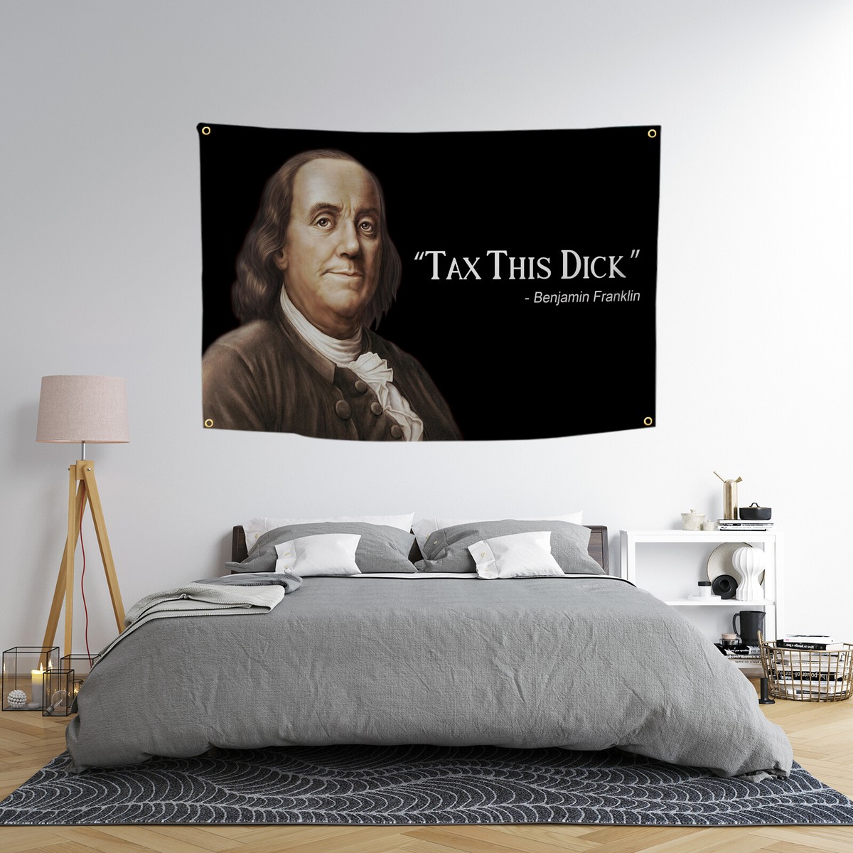Bnjamin Franklin Tax This Dick Funny Quote Flag 3x5ft Banner