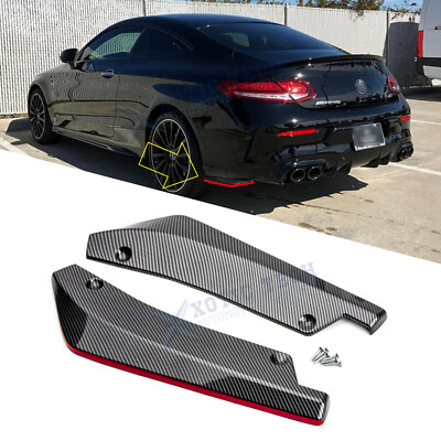 Carbon Fiber Texture Rear Diffuser Canards Spoiler For Mercedes Benz CLS C Class