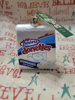 Old World Christmas HOSTESS DONETTES Donuts Glass Ornament NEW W TAGS FREE SHIP